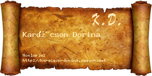 Karácson Dorina névjegykártya