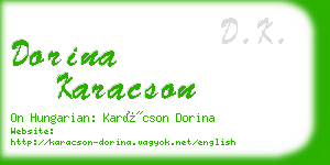 dorina karacson business card